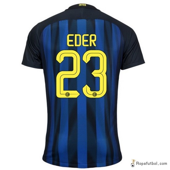 Camiseta Inter de Milán Replica Primera Ropa Eder 2016/17 Marino Azul